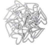 24 silhouettes en bois coeurs ouverts argentés