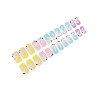24% Square Press Faux Ongles Court Couverture Complète Faux Ongles Manucure Nail Art avec Motif Lapin