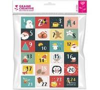 24 stickers chiffres pour calendrier de l'avent
