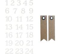 24 stickers floqués Chiffres Misty Winter + 20 étiquettes kraft Fanion - Youdoit Multicolore G