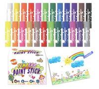 24 Sticks de Gouache Solide pour Enfants - Peinture Non Toxique pour Papier, Verre et Carton - Kit de Voyage CALENDRIER DE L'AVENT