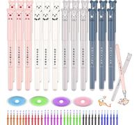 24 Stylo Effacables 0,5mm Stylos Effaçables Papeterie Kawaii Avec 48 Recharges Et 4 Gommes Animaux Stylo Kawaii Pour Apprendre À Écrire Etudiants École Fourniture Bureau