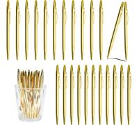 24 Stylos Bille En Métal, 1,0mm Lot De Stylo Bille Noir, Or Mince Stylos À Bille Avec 24 Remplissage D'encre Noire, Stylo À Bille Twisted Pour Bureau D'affaires