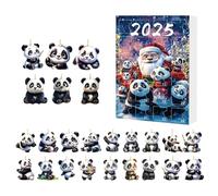 24 Tage Panda Adventskalender Weihnachten - 24 Tage Countdown Kalender Panda Anhänger | Niedliche 2D Flache Acryl Deko Für Auto Innenspiegel, Weihnachtsbaum, Tür, Fenster, Party Dekoration, Kreative W