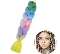 24"Tresses synthétiques cheveux Ombre tressage cheveux Jumbo tresse Extension de cheveux pour femmes cent couleurs bricolage cheveux-E6-24 pouces-CHINE