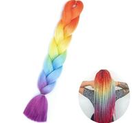 24"Tresses synthétiques cheveux Ombre tressage cheveux Jumbo tresse Extension de cheveux pour femmes cent couleurs bricolage cheveux-D4-24 pouces-CHINE
