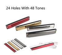 24 trou clé de C Play Harmonica Tremolo Harmonica bouche orgue pour Blues Jazz Rock Folk Musical débutant Instrument