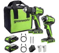 24 V 2p Combo : D.Driver 45 Nm + Impact Driver 220 Nm (sac S + 2 x 2 Ah + 30 W Chargers (EU + UK) + 2 x 100 W câble