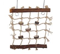 24 x 24cm Échelle d'escalade pour perroquets hamac Suspendu en Corde de Chanvre pour Oiseaux (perruches, Conures, calopsittes, inséparables pour la Recherche de Nourriture