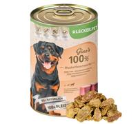 24 x 400 g de cubes de viande musculaire 100 % bœuf et porc Lecker.Pet® Gino's Nassfutter pour chiens