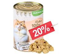 24 x 400 g de nourriture humide pour chats Lecker.Pet® Balu's 100 % poulet et dinde