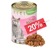 24 x 400 g de nourriture humide pour chats Lecker.Pet® Emily's 100 % muscle de bœuf