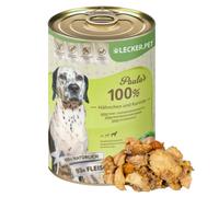 24 x 400 g de nourriture humide pour chiens Lecker.Pet® Paula's 100 % poulet et carotte