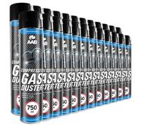 24 x AAB Bombe a Air Comprimé 750ml - Préparation en Spray, Sans Odeur Nettoyage PC, Enlever la Poussière, Bombe d'Air Sec, Aérosol de Rendement Élevé, Computer Cleaner, Sans Fréon