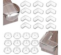 24 X Baby Table Corner Protectors,2 Shapes,Self-Adhesive,Silicone,Table Corner Protectors For Baby,Transparent Corner Protectors For Children's Safety Furniture For Desk,Crib