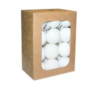 24 x Blanc Arbre de Noël incassable Boules de Noël Décorations Mixte Plusieurs Finitions Disponibles :