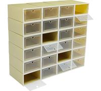 24 x boîtes à chaussures Boîtes de rangement pour chaussures empilables Organisateur de rangement pour chaussures