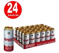 24 X BUDWEISER BUDVAR 0,5L Canettes 5,0% Vol Dépôt Jetable