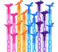 24 X Dinosaur Soap Bubbles,Mini Soap Bubbles For Children For Parties And Birthdays,Halloween,Christmas,Soap Tubes Contains Liquid (Four Colours)