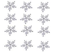 24 x Flocon de neige Stickers Paillette Résine Strass Autocollant de décoration Artisanat de Noël