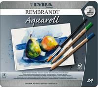 LYRA Rembrandt Aquarell - Boîte métal 24 crayons de couleur aquarellables