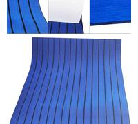 240*90*0.6cm Mousse EVA Tapis de sol Garniture de pont Tapis autocollant (Bleu+Noir)