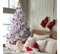 240 cm Sapin de Noël Artificiel PVC，Sapin de Noël,Arbre de Noël Artificiel avec Branches Réalistes,Support Métallique，Facile à Monter,Difficilement Inflammable,Nordmann,Décoration de Noël，Vert