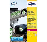 Avery – Étiquettes laser Heavy Duty – polyester blanc 99,1 x 42,3 mm – 240 étiquettes (20 feuilles)