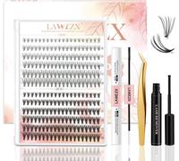 240 Pcs Eyelash Extension Bouquet, Eyelash Extension Kit With C-Curl Cluster False Eyelashes Volume Russian Lash Remover,Bond & Seal,Tweezers,Reusable Individual False Eyelashes (Mix 8-12