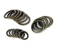 240 Pièces 6 8 10 12 14 16 18 20 22 24 27 30mm Joint Torique Bague Bs Joint Vidange Métal Caoutchouc Joint d'étanchéité Bouchon de Vidange D'huile Jeu de Joints