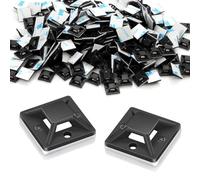 240 Pièces Attache Cable Adhesif Embase Adhesive 20MM×20MM Auto Adhesif Fil Cable Passe Serre Cable Adhesif Embase Collier de Serrage Fixation Electrique Plastique pour Collier de Serrage (Noir)