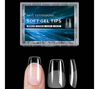 240 pièces Autocollants pour ongles en gel souples, bandes adhésives semi-mates couvrant entièrement les ongles, forme amande, carrée, cercueil, french manucure. Design à l'avant fin et à l'arrière ép