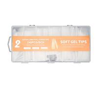 240 pièces de faux ongles transparents, ultra-minces, transparents, à couverture complète, plusieurs tailles, pour Salon de manucure, bricolage, matière plastique de qualité