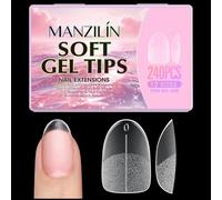 240 pièces de pointes de gel mates avec ligne de guidage de 12 tailles, placement facile, préparation de classement réduite pour une manucure quotidienne à la maison, ensemble de pointes de gel, de à