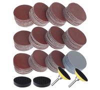240 Pièces Disque De Ponçage 50mm Disque Abrasif 2 Pouces Kit De Ponçage Bois Papier À Poncer 60 80 120 180 240 320 400 600 800 1000 2000 3000 Grain Avec Tampon En Mousse Souple Et Tige De 1/4