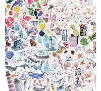 240 pièces Esthétique Marine Stickers scrapbook accessoires, Spécialement formé plage de vacances PET transparent autocollants décoratifs pour scrapbook, bricolage, ordinateurs portables accessoires