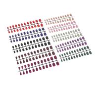240 Pièces Faux Ongles à Presser ABS Carrés Ronds Courts | Finition Vive Solide, Pose Détachable sans Gêne, pour Mariage et Bal de Promo Couleur Aléatoire