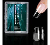 240 pièces Pointes d'ongles à coller à couverture complète, pointues, amandes, carrées, cercueils, faux ongles de style français, pointes d'ongles en gel à tremper, emballage capsule, fournitures d'on