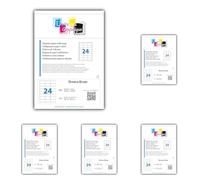 2400 etiquettes 70 x 35 mm - 100 feuilles A4-24 étiquettes autocollante par par planche A4 pour imprimante jet d'encre et laser (Lot de 5)