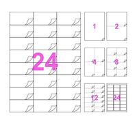 2400 étiquettes 70 x 37 mm - 100 feuilles A4-24 étiquettes papier autocollant imprimante auto-adhésif blanc mate, multifonction pour adresse, expédition, imprimante Laser et jet d'encre