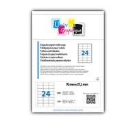 2400 Etiquettes adressage autocollantes 70 x 37 mm - 100 Feuilles A4 de 24 étiquettes multi-usage 70x 37.1 mm compatibles jet d’encre, laser et copieur - Marque UNIVERS GRAPHIQUE REF UGE242