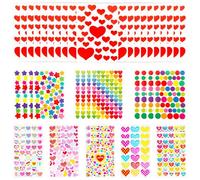 2400+ Gommettes Enfant 2 Ans 3 Ans Autocollants Coeur Sticker Coloré Cadeau des Enfants Anniversaire Récompense pour Scrapbooking Loisir Créatif Travail Manuel Bricologe 47 Planches