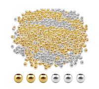 2400 Perles Rondes Dorées pour Bracelet, Bijoux, Collier d'Espacement, Petites Perles