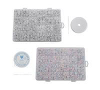 2400 Pièces Acrylique Mélangé Lettre Et Numéro Perles Cercle Rond Alphabet Individuel Perles-1200 Pièces Noir Et 1200 Pièces Couleur