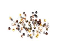 2400 pièces de perles d'espacement rondes multicolores de 3 mm, perles métalliques à extrémité sphérique lisse pour la fabrication de bijoux, accessoires