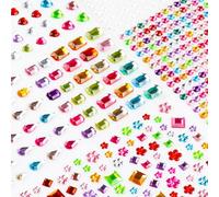 2400 Pièces Strass Autocollant, 3-15mm Strass pour Enfants et Adulte, Pour DIY, Fournitures D'artisanat, Cadres Photo,Scrapbooking, Autocollants Pailletés pour Visage Maquillage