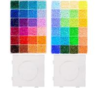 24000Pcs Kit de Perles Fusibles, BetterJonny 2,6mm Perles à Repasse, 48 Couleurs avec 2 Panneaux Perforés Kit de perles enfichables 3D pour Adultes et Fans de