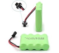 2400mAh 4,8V Rechargeable Ni-MH AA Batterie pour RC Voiture Jouet électrique Truck Camion Construction Benne Télécommandée Radiocommande Piles Accu avec USB Câble Chargeur (Fiche SM-2P)