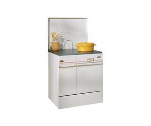 240162000010-CUISINIÈRE BOIS ARPÈGE 75CM 10KW BUCHES 50CM BLANC GODIN - 240162BLANC