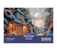 24085aquaintstreetinanoldeuropeantownlinedwiadc1f147-6abc-47b4-9b67-160738459df42 1000 Pièces Carton Extra-épais Coffret De Puzzles Rural Landscape Anti-stress Jouet D'anniversaire Puzzles Pour La Déc